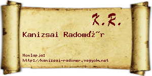 Kanizsai Radomér névjegykártya